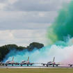 フレッチェ・トリコローリ。2019年7月21日、エア・タトゥーでの展示飛行（イギリス、フェアフォード空軍基地）