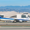 米ロサンゼルス空港のANA機
