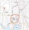 名古屋競馬場前駅の位置。同駅がある港北エリアではアジア大会を契機に「憩い・にぎわいと新たな地域ブランドの形成に向けたまちづくりを推進する」として、新たなまちづくりが構想されている。