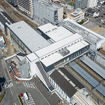 新築中の西九州新幹線諫早駅。2021年3月。