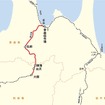 貨物列車の運休区間。