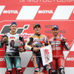 2019年MotoGP日本表彰台。優勝はマルク・マルケス選手