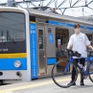 日中に運行される線内発着の普通列車を対象に行なわれる富士急行のサイクルトレイン。