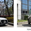 アウディ A7（左）とトヨタ ハリアー