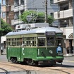 570形582号。元神戸市電500形で、同形は広島電鉄へ17両が譲渡された。元々は大正生まれの木造車と大正～昭和生まれの鋼体車からなり、1960年前後に大幅改修を受けていた。