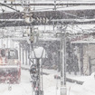 小樽駅構内に出動した除雪機械（1月14日、10時頃）。