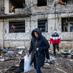 ロシアに攻撃されたウクライナ、キエフ市内の住宅（3月14日）