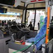 運転席は普通の小型バス（水素・燃料電池展2022）