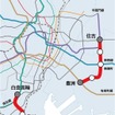 南北線延伸区間（左）と有楽町線延伸区間（右）。