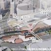 新駅ビルを核とした三宮地区各駅の乗換動線イメージ。