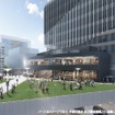 新駅ビルとともに整備される駅前広場には、にぎわい創出のひとつとして上空にデッキが設けられる。