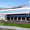 新幹線ホームを覆う旅客上家の骨組が完成する北陸新幹線敦賀駅。同駅は「煌めく大海から未来へ飛翔する駅」をデザインイメージとしている。