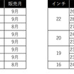 追加サイズ一覧