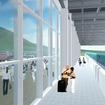 ホームから羊蹄山を眺めるイメージ。