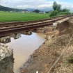 奥羽本線下川沿～大館間の被災状況。