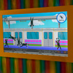 撮影したポーズはゲームのオブジェクトとなって積みゲーとして遊べる。電車内にたくさん詰め込もうというてきと～なルール。