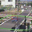 「3D画像解析踏切監視システム」の検知イメージ。