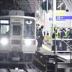とうきょうスカイツリー駅上りホーム高架化後の一番列車。