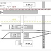 名古屋本線上り線移設の平面概要。