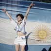本国ブエノスアイレス市内でアルゼンチンのワールドカップ優勝を祝う市民