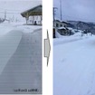 12月24日、宗谷本線音威子府駅構内の積雪状況。