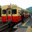 久留里駅に停車するキハ30。2009年から国鉄色に塗り替えられ、2012年まで運用されていた。