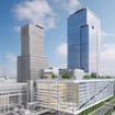 「札幌エスタ」と東側の札幌市所有地に建てられる大型高層施設のイメージ。
