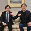 ジオテクノロジーズ 杉原博茂 代表取締役社長 CEO（右）と元・日産で現名古屋大学未来社会創造機構 客員教授の野辺継男氏（左）