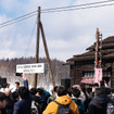 記憶に新しい、留萌本線・石狩沼田～留萌間のラストラン。恵比島駅前で挨拶に立った島田修JR北海道会長。2023年3月31日。
