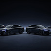 左からホンダ e：N SUV 序、e：NS2プロトタイプ、e：NP2プロトタイプ、e：N GTコンセプト