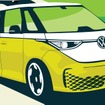 フォルクスワーゲン ID.Buzz のロングホイールベース仕様車のティザースケッチ
