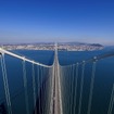 明石海峡大橋：高さ300mの塔頂より