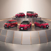 90周年記念車5台（リーフ、サクラ、ノート、ノートオーラ、セレナ）