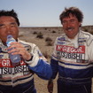 1992年パリ-モスクワ-北京ラリーでの篠塚氏（向かって左）とナビのアンリ・マーニュ