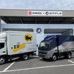 三菱ふそう『eキャンター』のバッテリー交換式EVトラックの公道実証用車両