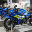 国内4メーカーが最新モデル、電動バイク、レース車両などを展示。写真はスズキ
