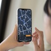 目的地までのルートが表示されているあしらせの画面