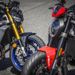 ヤマハ MT-09 SP（左）とドゥカティ モンスター＋（右）