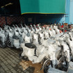 MBSIがバイクを提供するFAEBIKES（フェーバイク）のヤード。納入したての新車がずらり