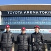 トヨタアルバルク東京のライアン・ロシター選手、テーブス海選手、安藤周人選手。「早くプレーしたい」「施設全体が魅力的で楽しみ」とコメント