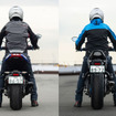 スズキ カタナ（左）とGSX-S1000（右）の足つき