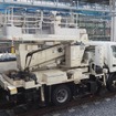 東村山駅付近連続立体交差事業施設見学会に展示された軌陸車（6月1日）