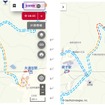 統計に基づく渋滞予測の表示（左図：平日／右図：日曜