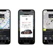 S.RIDEアプリのマップ上に、メインキャラクターが登場、コラボタクシーの指定配車も可能だ