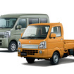 スズキの軽トラック『キャリイ』と軽四輪車『エブリイ』に初採用となった新色「ツールオレンジ」と「アイビーグリーン」