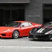 今回取材した2台のスペシャル・フェラーリ。左が360モデナ チャレンジ・ストラダーレ（2004年）、右が488ピスタ（2019年）