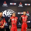 総監督の増岡浩氏（左）、ドライバーのチャヤポン・ヨーター選手（中）、コ・ドライバーのピーラポン・ソムバットウォン選手（右）