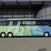 セトラブランド初となる水素燃料電池駆動の観光バス「H2コーチ」のテスト車両