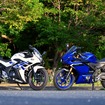 スズキ GSX250R（左）とヤマハ YZF-R25（右）