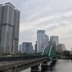 旧晴海鉄道橋（豊洲側から晴海側を望む）。右が春海橋